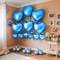 Blue Heart Balloons, 19PCS Blue Heart Shape Balloons, 18Inch with 10Inch Helium Foil Balloon Love Mylar Balloon for Birthday Wedding Engagement Valentines Party Anniversary Decorations